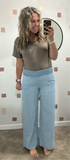 High Waisted Smock Denim Pullon