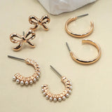 Bow Pearl Earring Set