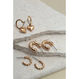 Heart Drop Pearl Hoop Trio