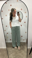 Drawstring Wide Leg (Sage)