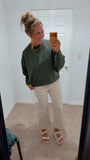 Ribbed Camel Pullover (Olive)