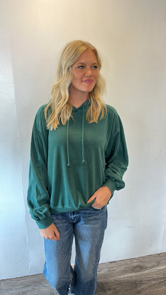 Hoodie Mineral Wash (Dark Green)