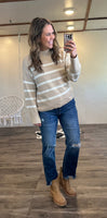 Taupe Striped Sweater