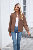 Quilted Zip-Up Bomber Jacket (3 colors)