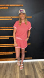 Striped Knit Lounge Set (Pink)