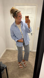 Striped Blue Button Up