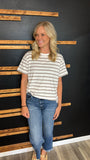 Taupe Striped Top