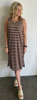 Brown Striped Dress