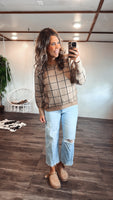 Monica Grid Sweater (camel)