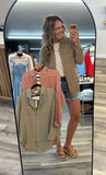 Crinkle Gauze Button Up (Mocha)