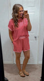 Striped Knit Lounge Set (Pink)