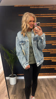 Distressed Oversized Denim Jacket