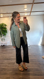 Gauze Button Up (Light Olive)