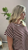 Textured Striped Top (Burgundy)