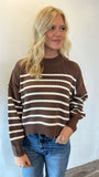 Camel Seam Striped Sweater