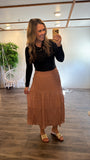 Camel Smock Tiered Maxi Dress