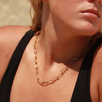 Paper Clip Necklace (18K Gold)