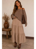 Taupe Tiered Skirt