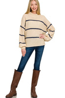 Samantha Striped Sweater (Taupe)