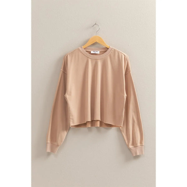 Emma Crop Crew (Taupe)