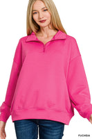Scub Half Zip (Fuchsia)