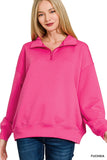 Scub Half Zip (Fuchsia)
