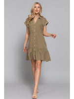 Tencel Tiered Dress (Olive)