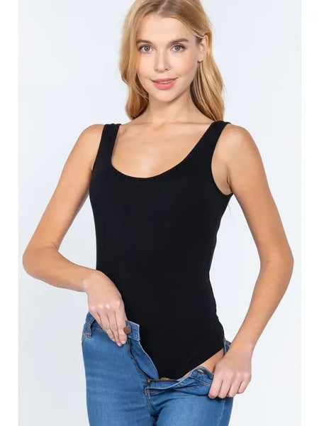 Double Lined Bodysuit (Black)