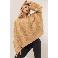 Cable Knit Camel Sweater