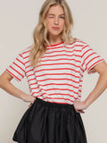 Striped Basic Tee (Red)