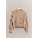 Quilted Knit Hoodie (Taupe)