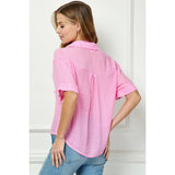 Pink Button Up Tee