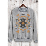 Aztec Grey Graphic Crew