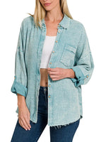 Gauze Button Down (Blue)