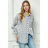 Striped Silk Button Up