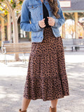 Gone Wild Brown Midi Skirt