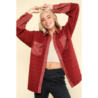 Quilted Button Down (Ruby)