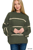 Samantha Striped Sweater (Olive)