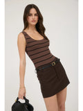 Striped Bodysuit (Brown)