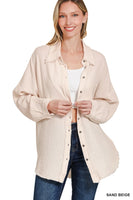 Gauze Button Up (Sand Beige)