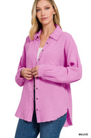 Gauze Button Up (Mauve)