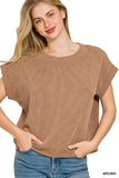 Ribbed Basic Top (Brown)