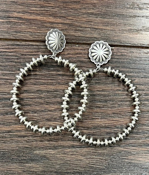 Silver Navajo Pearl Earrings