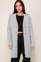 Long Knit Cardigan (Grey)