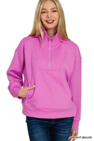 Scuba Zip Pullover (Bright Mauve)