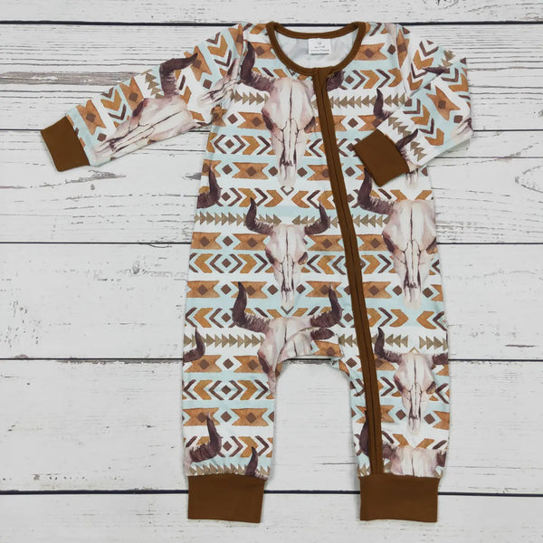 Baby Skull Bull Zip Sleeper