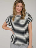 Textured Striped Top (Black)