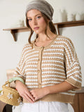 Crochet Striped Button Up