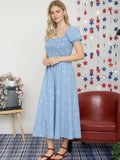 Floral Denim Smock Dress