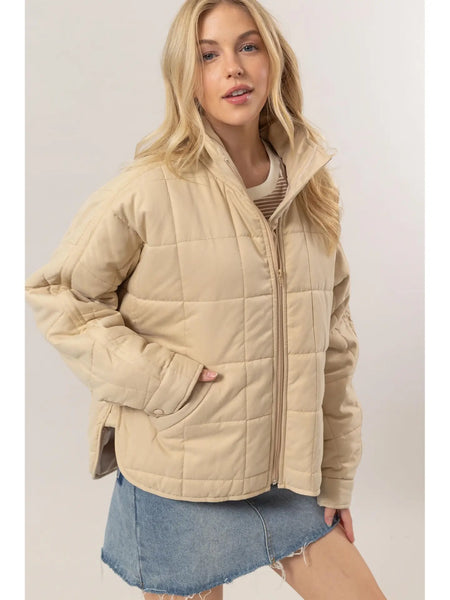 Quilted Jacket (Taupe)